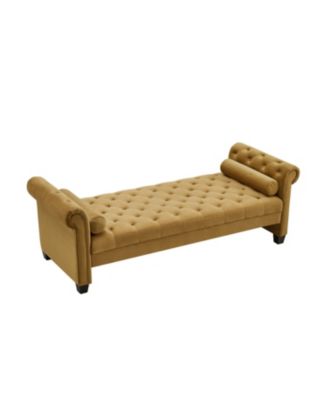 Brown Rectangular Large Sofa Stool - Macy's