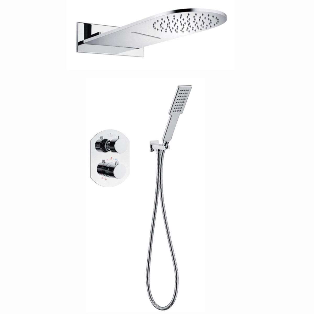 2-Handle 3-Spray High Pressure Shower Faucet In Polished Chrome (Valve Included) - Silver