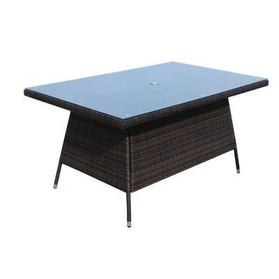 Glass Top Rectangular Patio Table