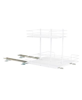 Glidez Paint-Finished Steel Pull-Out/Slide-Out Storage Organizer with Plastic Liners for Under Sink or Cabinet 2 -Tier Design
