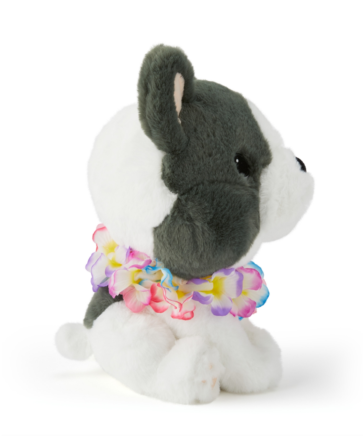 Geoffrey's Toy Box 10" Plush French Bull Dog With Lei, Created For Macy's In Grey