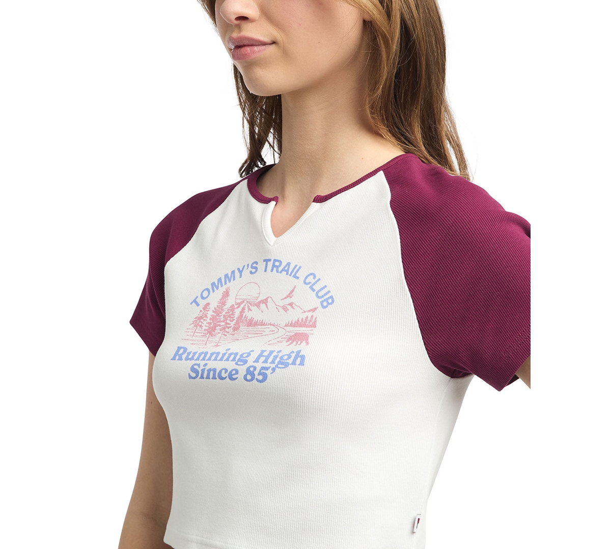 Tommy Jeans Women's Slim Vintage Prep Cropped T-Shirt -/ WHITE