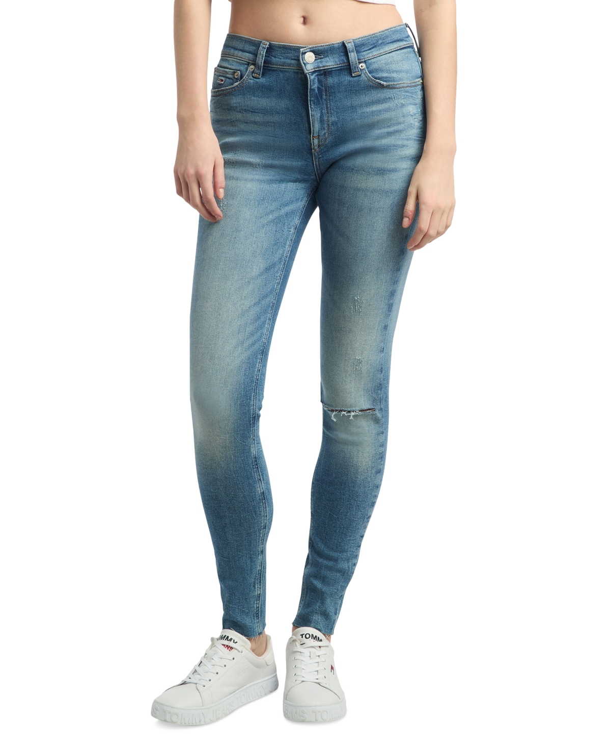 Women's Nora Mid-Rise Distressed Skinny Jeans - DENIM MEDIUM