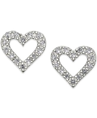 fake diamond heart earrings