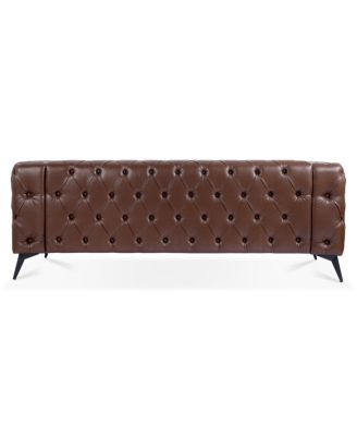 84.06" Width Traditional Square Arm Removable Cushion 3 Seater Sofa