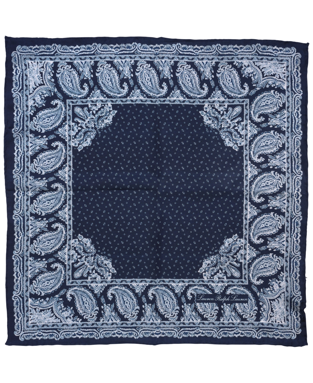 paisley square scarf - Navy