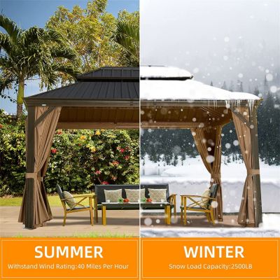 Streamdale Aluminum Gazebo with Curtains & Netting for Outdoor Use