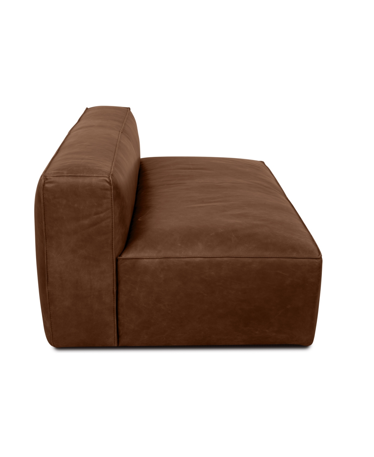 Rutherford Home Amalfy 57" Leather Armless Loveseat In Bourbon