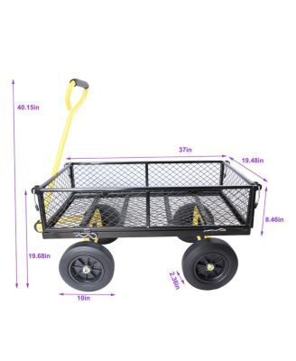 Solid Wheels Garden Cart for Easy Firewood Transport