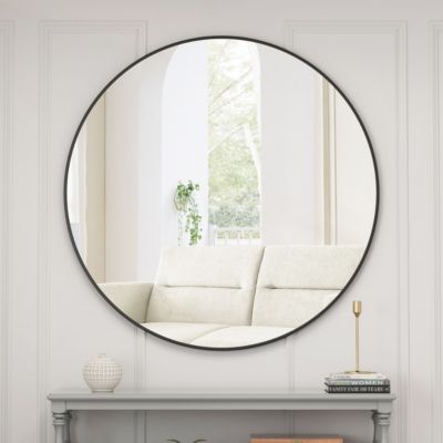 Streamdale 39" Wall Mount Circular Mirror, Black