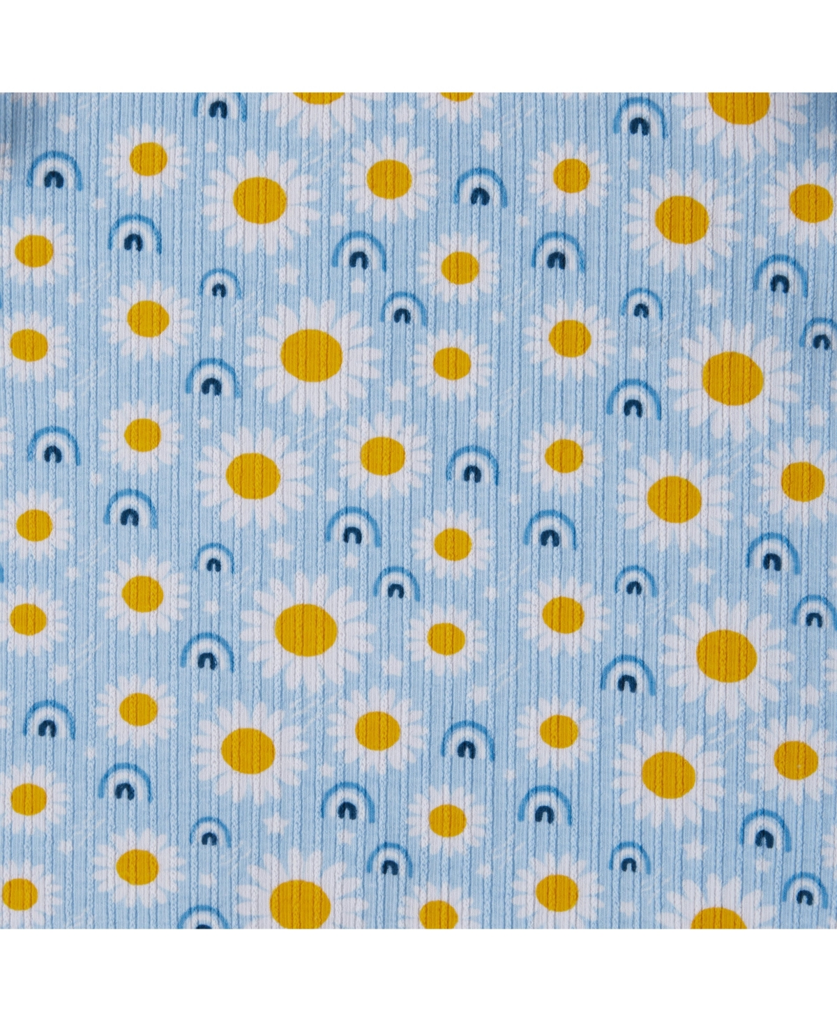 Andy & Evan Little Girls Toddler/ChildRib Knit Tee & Denim Shortall Set - Blue Daisy