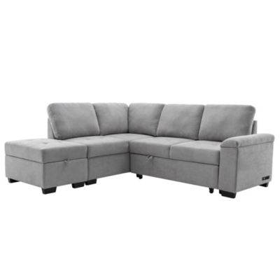 L-Shaped Sleeper Sectional Sofa with USB Charge