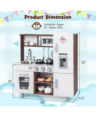 Kids Kitchen Playset Pretend Play Kitchen Toy with Realistic Sounds & Lights