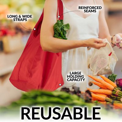 5 Pack 50 Pound Reusable Grocery Bags - Reusable Bags With Handles