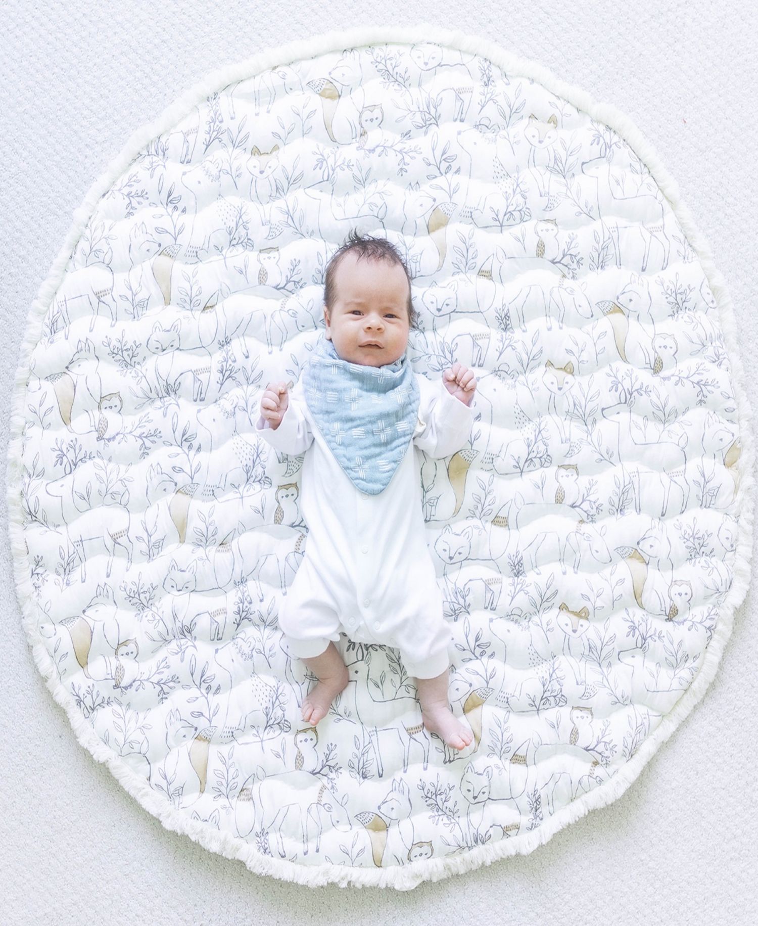 Baby Boys or Baby Girls Ezra Quilted Playmat Woodland