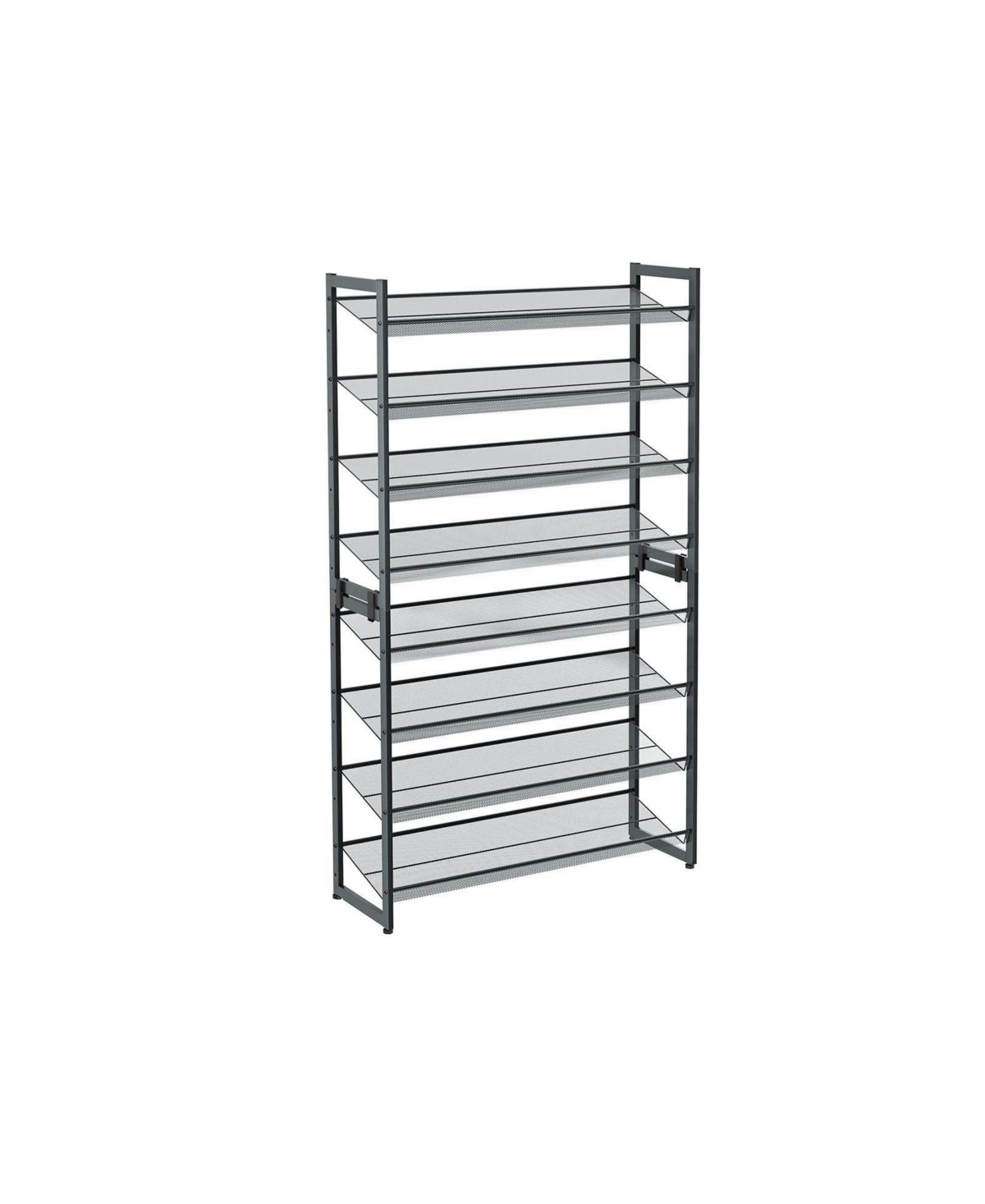 Slickblue 8-Tier Shoe Rack, Set of 2 Stackable 4-Tier Shoe Organizers, Metal Mesh Shoe Shelf Storage
