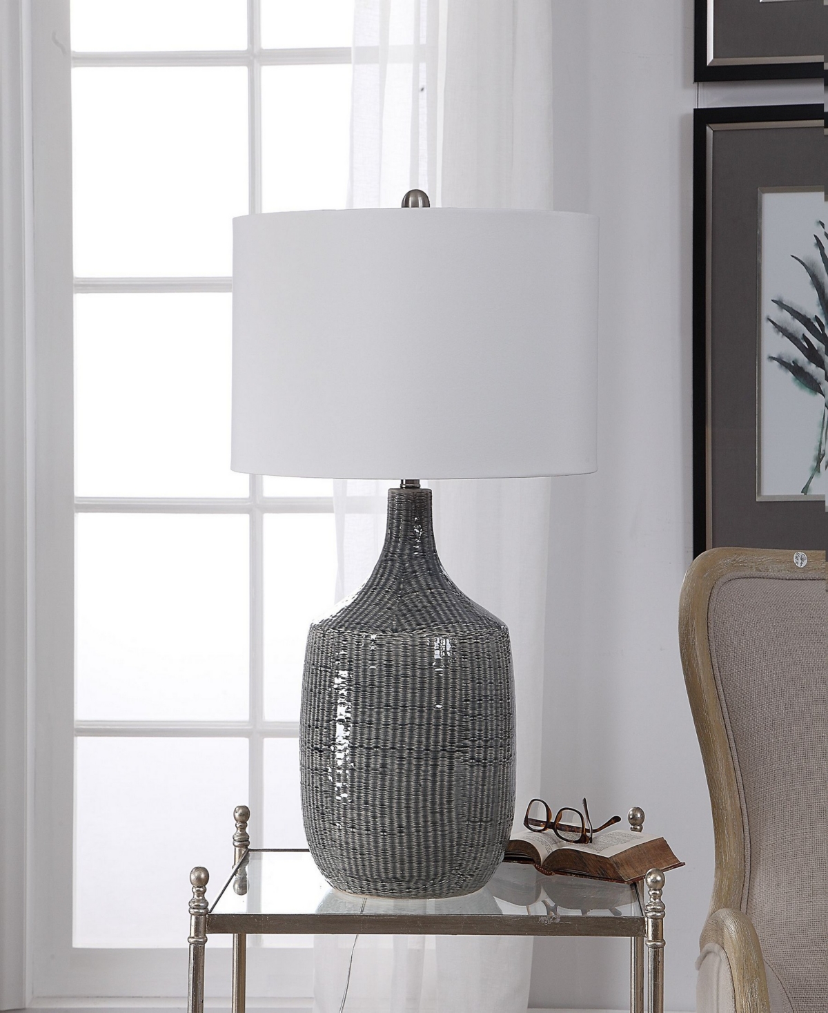 Uttermost Artifact Table Lamp In Gray