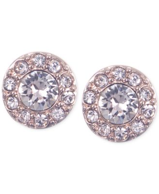 Givenchy Small Crystal Pave Stud Earrings - Rose Gold
