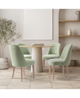 Mid-Century Modern Upholstered Boucle Dining Chair (Set of 4)