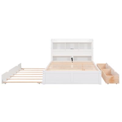 Espresso Platform Bed with Trundle and Drawers