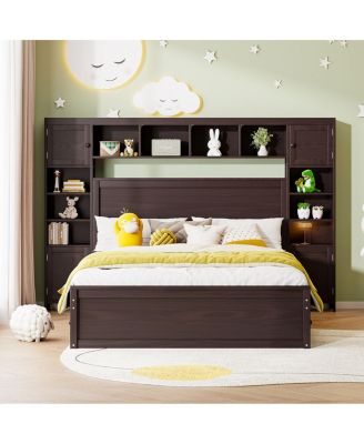 Streamdale Wooden Queen Bed with Cabinetry and Outlets