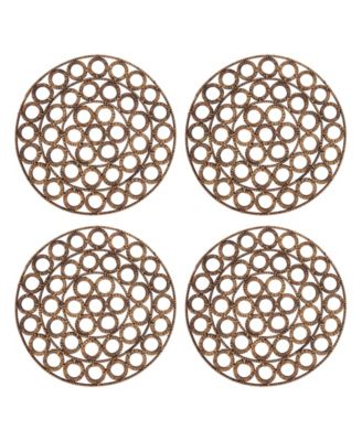 Rustic Rattan Loop Placemat Set of 4,15"x15"