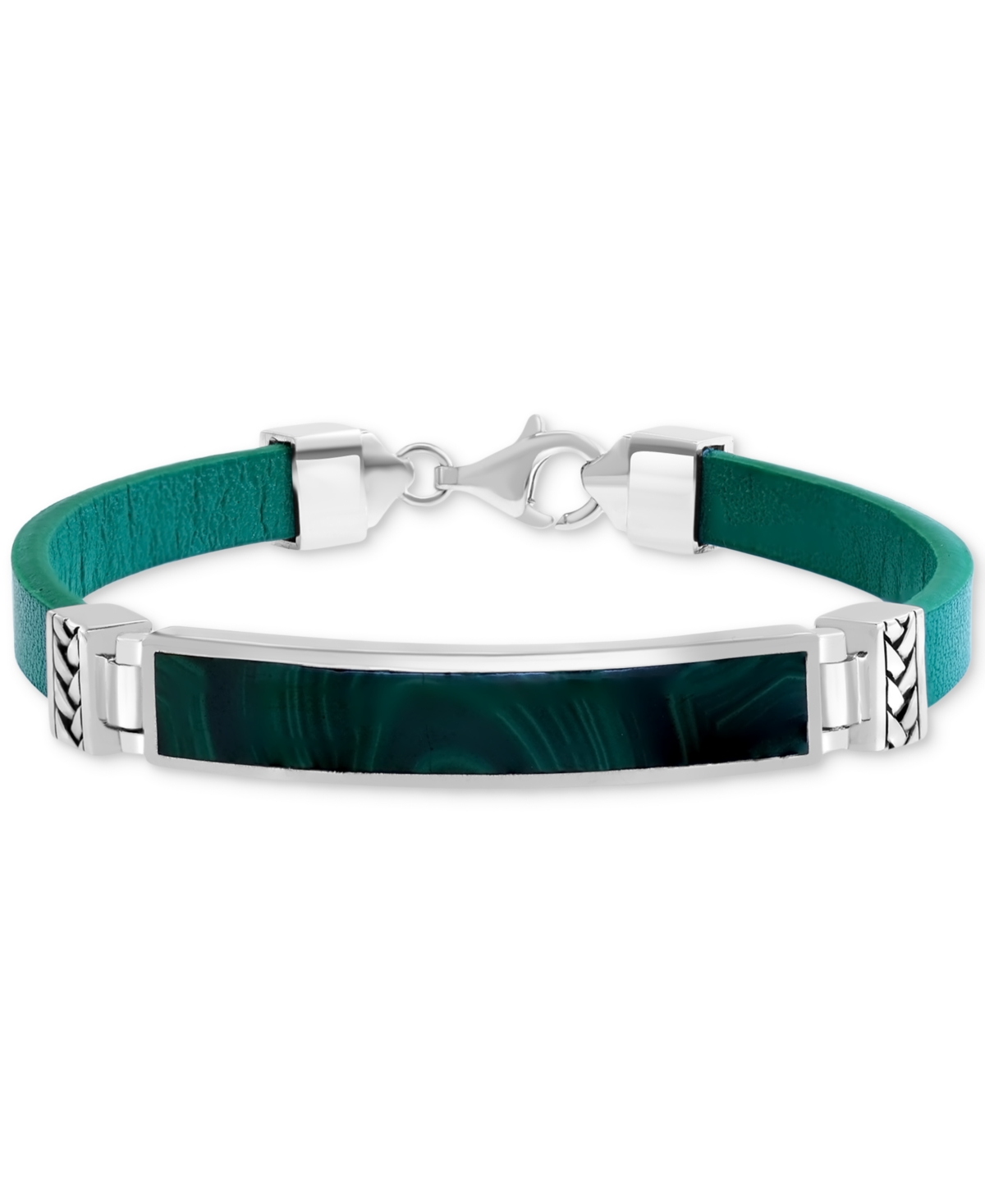 Effy Men's Lapis & Blue Leather Bracelet in Sterling Silver (Also in Onyx & - Malachite