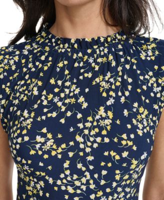 Women's Floral-Print Round-Neck Dress