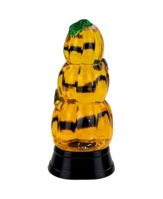 14.75" LED Lighted Stacked Jack O' Lanterns Halloween Snow Globe