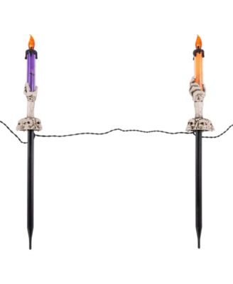 LED Lighted Skeleton Candle Halloween Decorations - 8.5" - Set of 6