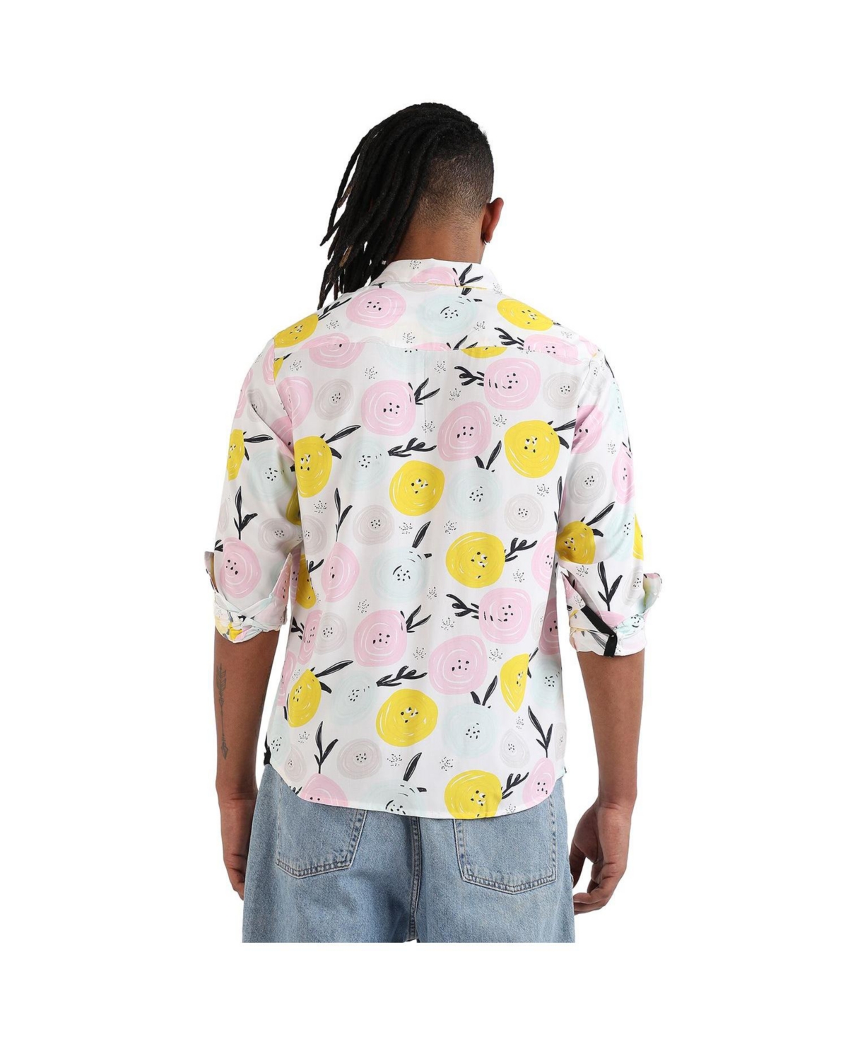Campus Sutra Men's EcoLiva Artistic Botanical Shirt