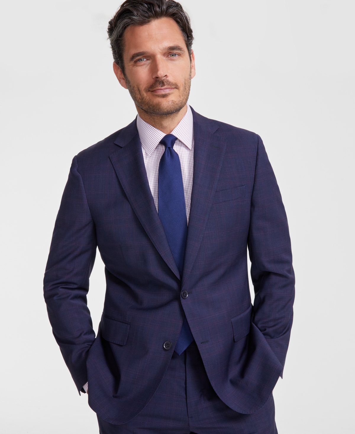Brooks Brothers B By  Men's Classic-fit Wool Blend Suit Separates Jacket In Navy
