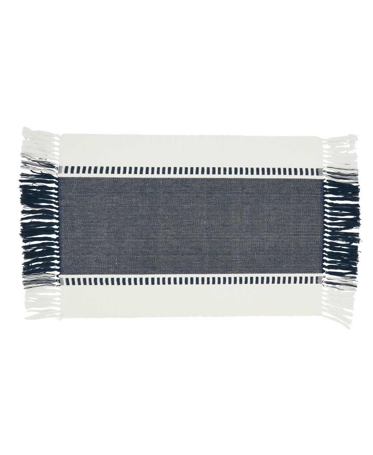 Saro Lifestyle Tassel Trimmed Stripe Placemat Set Of 4, 14"x20" In Red
