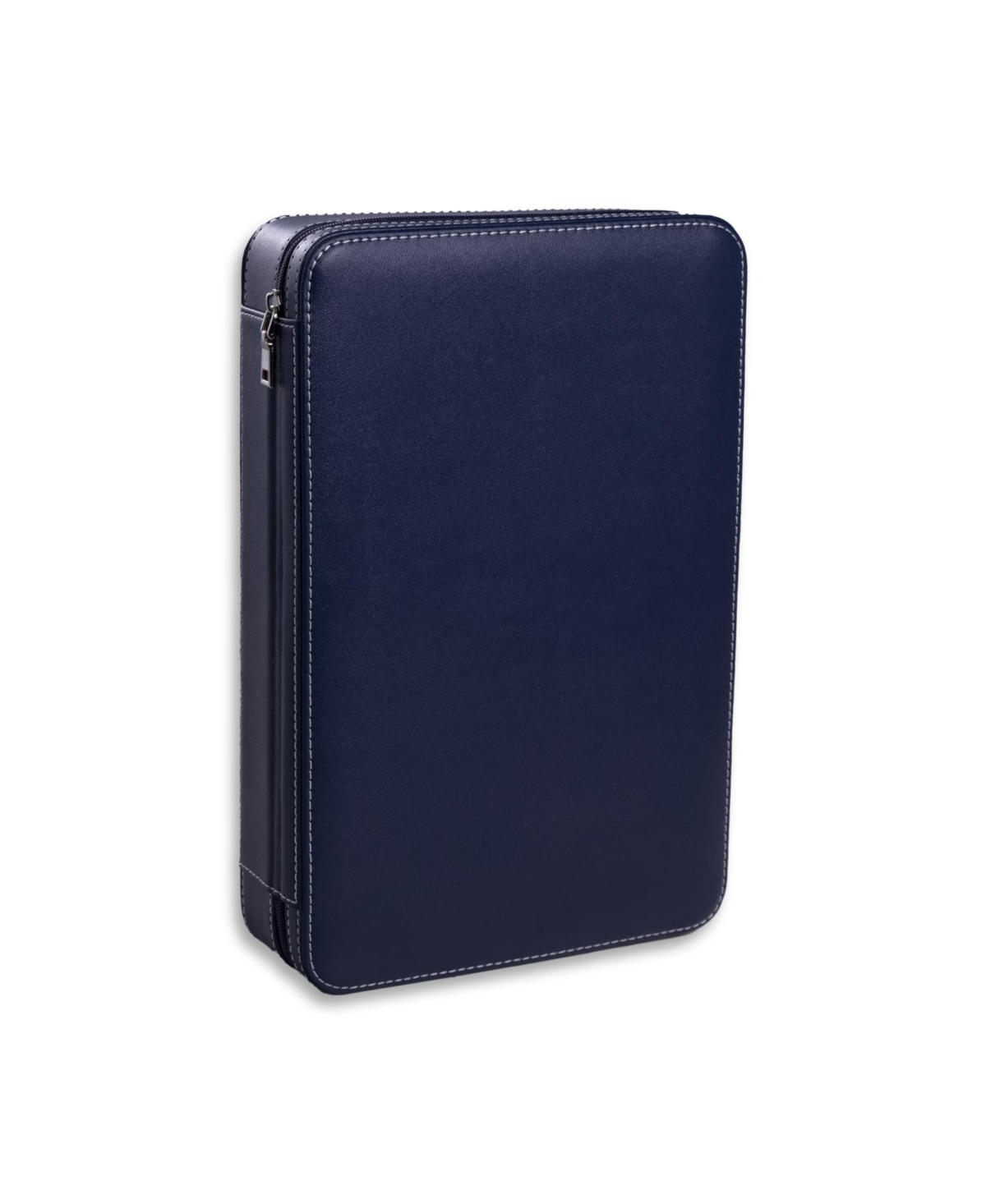 BEY-BERK LEATHER TWO WATCH AND TWO SUNGLASS TRAVEL CASE WITH FORM FIT COMPARTMENTS WITH ZIPPER CLOSURE. 