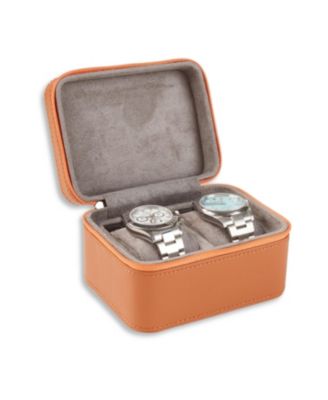 Genuine Leather Two Watch Storage Case
