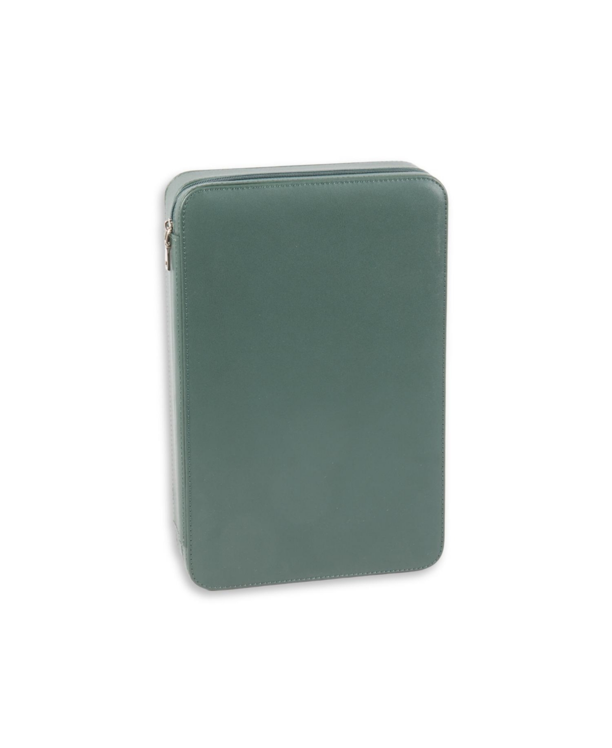 Bey-berk Leather Two Watch And Two Sunglass Travel Case With Form Fit Compartments With Zipper Closure. In Green