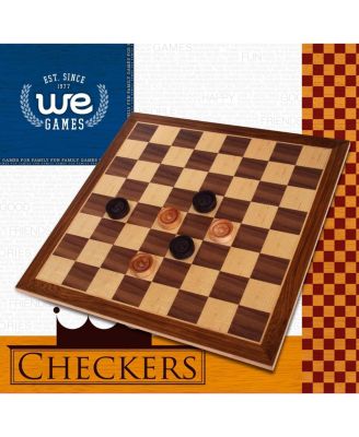 Old School Brown and Natural Wooden Checkers Set -11.75 in.