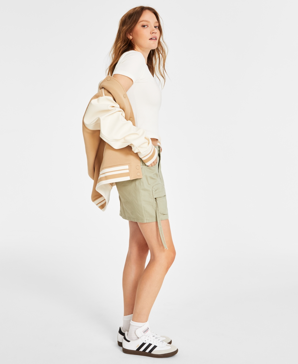 Indigo Rein Juniors' Cotton Cargo Pocket Mini Skirt
