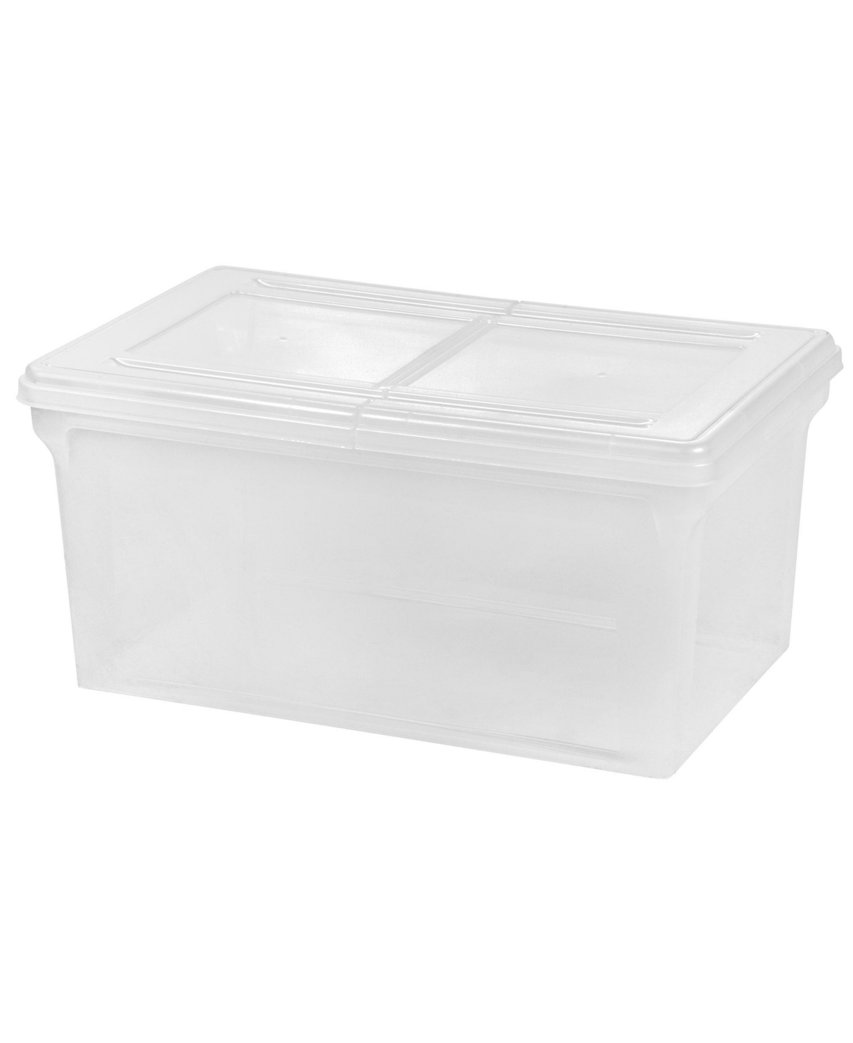 44 Quart Letter/Legal File Tote Box, Bpa-Free Storage Bin Tote Organizer with Durable and Secure Latching Lid, Black/Clear - White