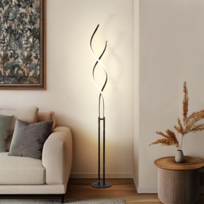 Embrace 60" LED Industrial Spiral 2-in-1 Floor to Table Lamp