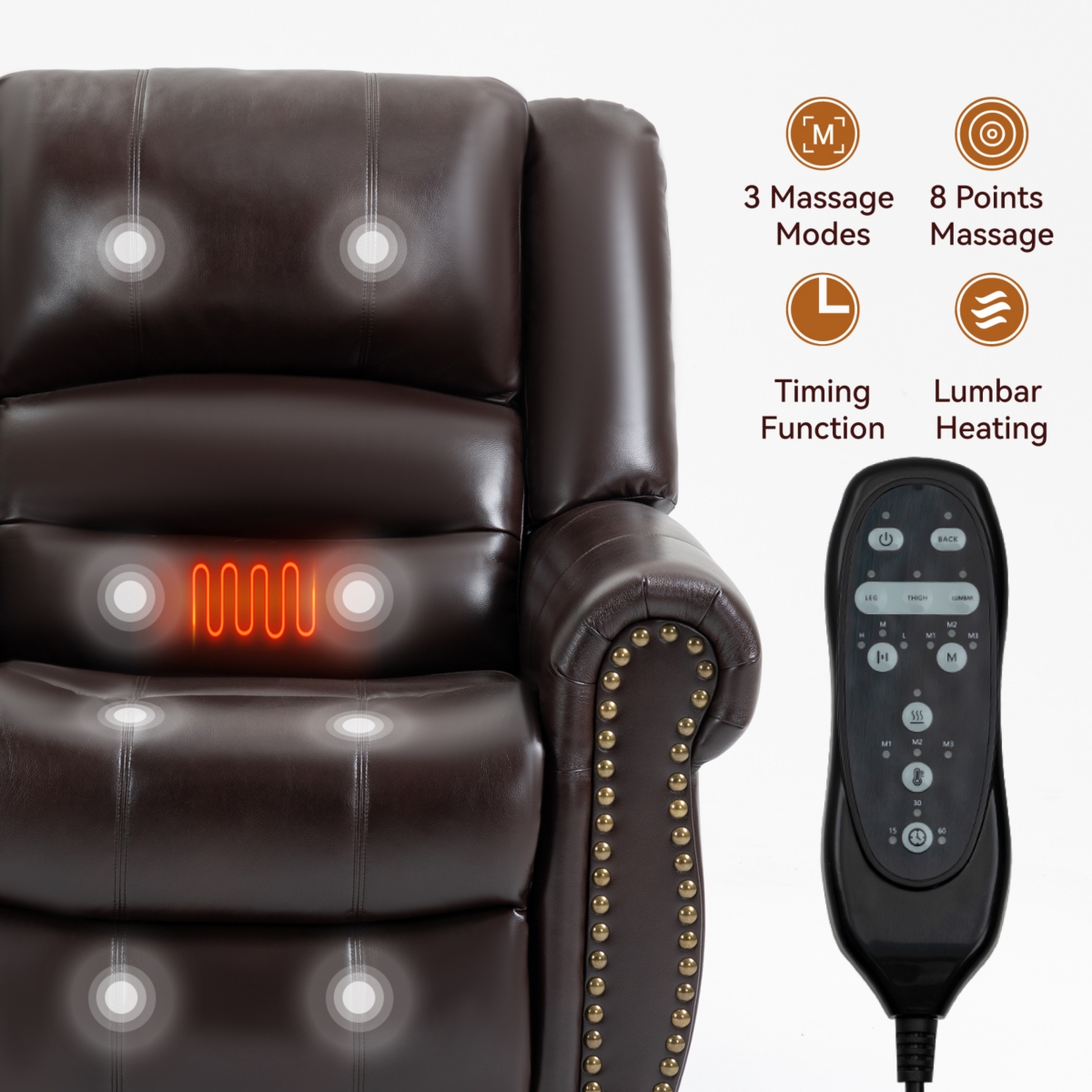 Streamdale Furniture 350 lbs Power Lift Recliner with Heat Massage