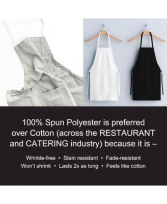 Arkwright Mariposa Bib Aprons (12 Pack), 33x30, Spun Polyester, Color Options, Adjustable Ties