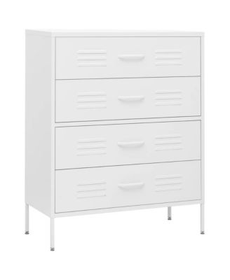 Chest Of Drawers White Steel 31.5 x 13.8 x 40.0 in