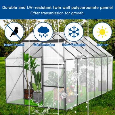 All-Season Heavy Duty 6x12 FT Greenhouse With Aluminum Base