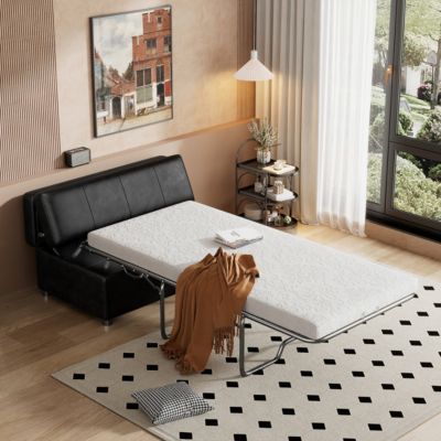 Folding Twin Sleeper Ottoman Bed with Mattress