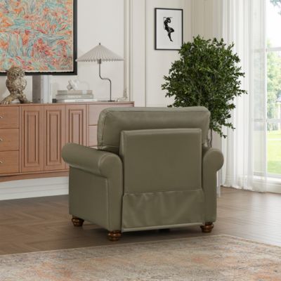 Living Room Sofa Single Seat Chair With Wood Leg Faux Leather