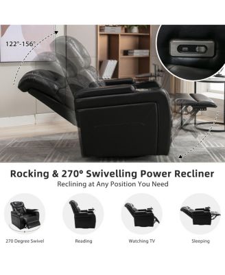Power Recliner with Swivel, Tray Table, Phone Holder