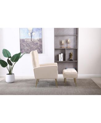 Modern Accent Chair with Ottoman