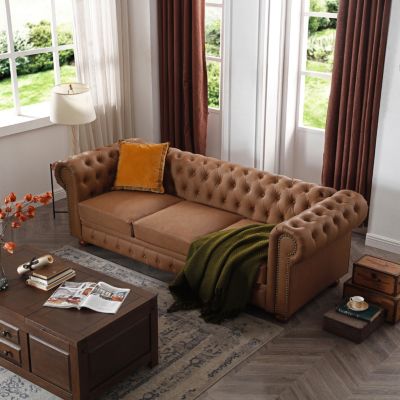 Classic Chesterfield Sofa Faux Leather