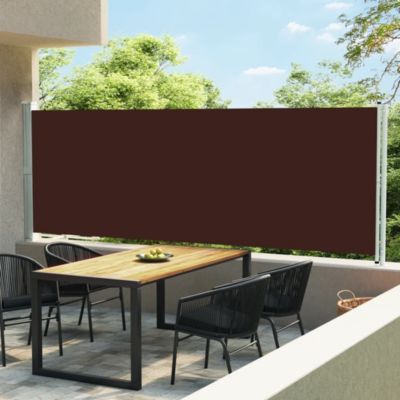 Patio Retractable Side Awning 236.2"x63" Brown